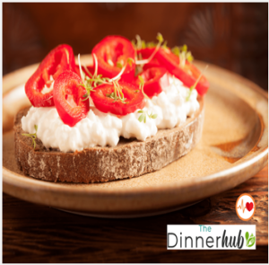 Tomato Cottage Cheese Open Faced Sandwich